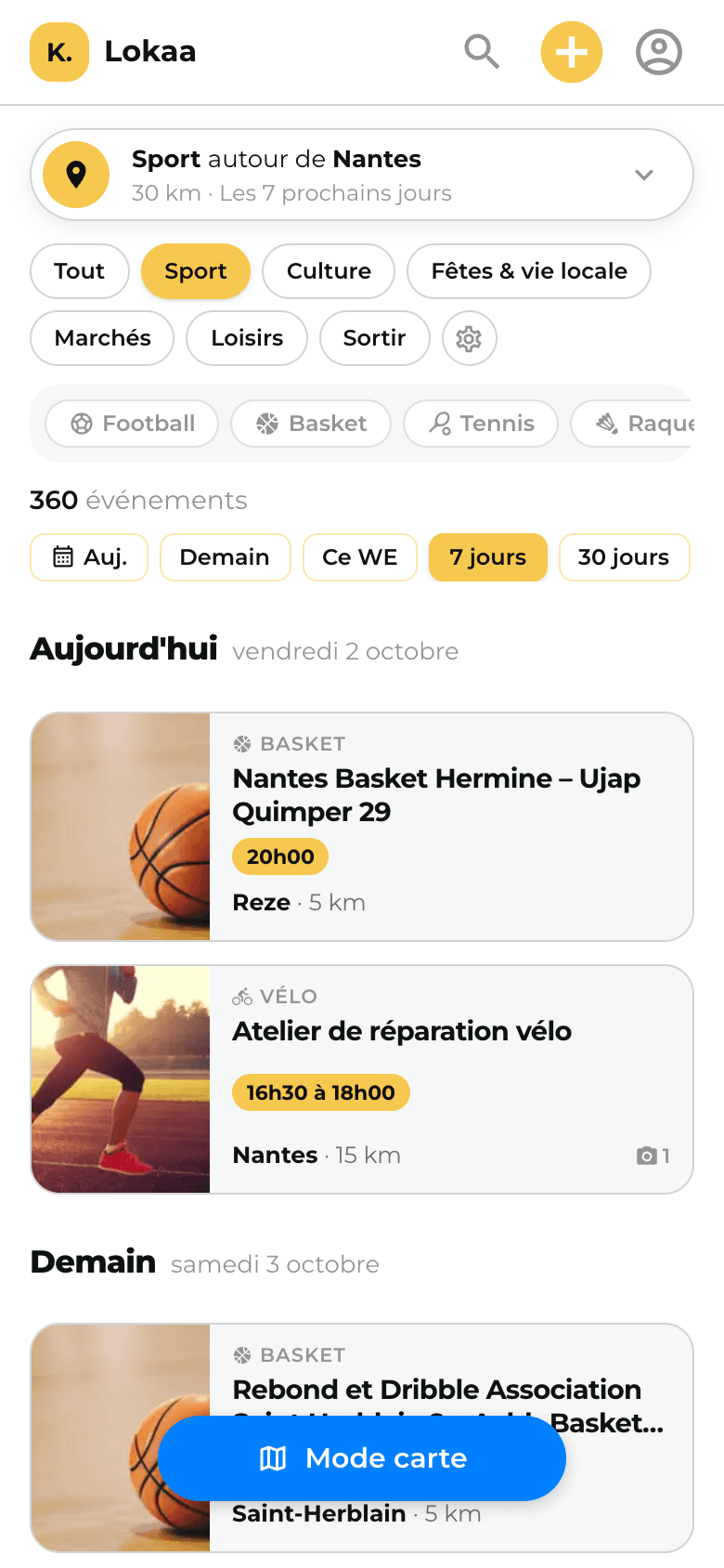 Lokaa, Sport agenda
