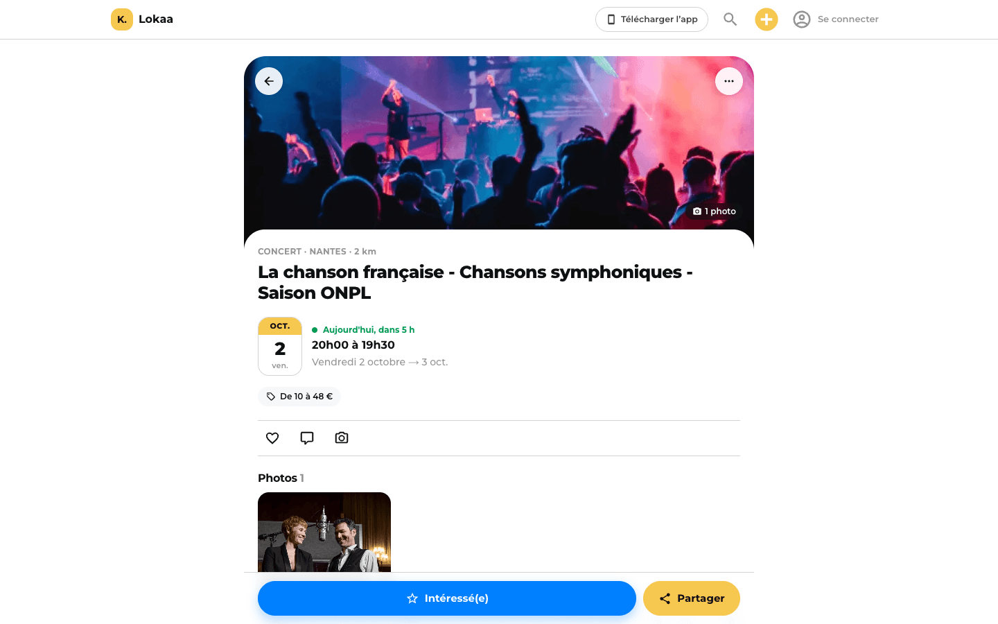 Lokaa, Event page